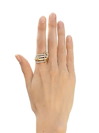Janssen Vulcan 18K Yellow Gold & Sterling Silver Four-Band Ring