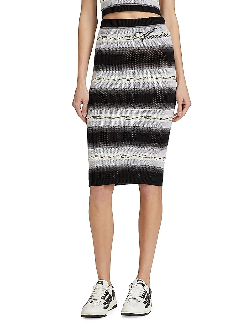 Wave Baja Striped Body-Con Skirt