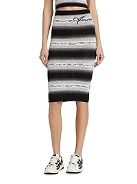 Wave Baja Striped Body-Con Skirt