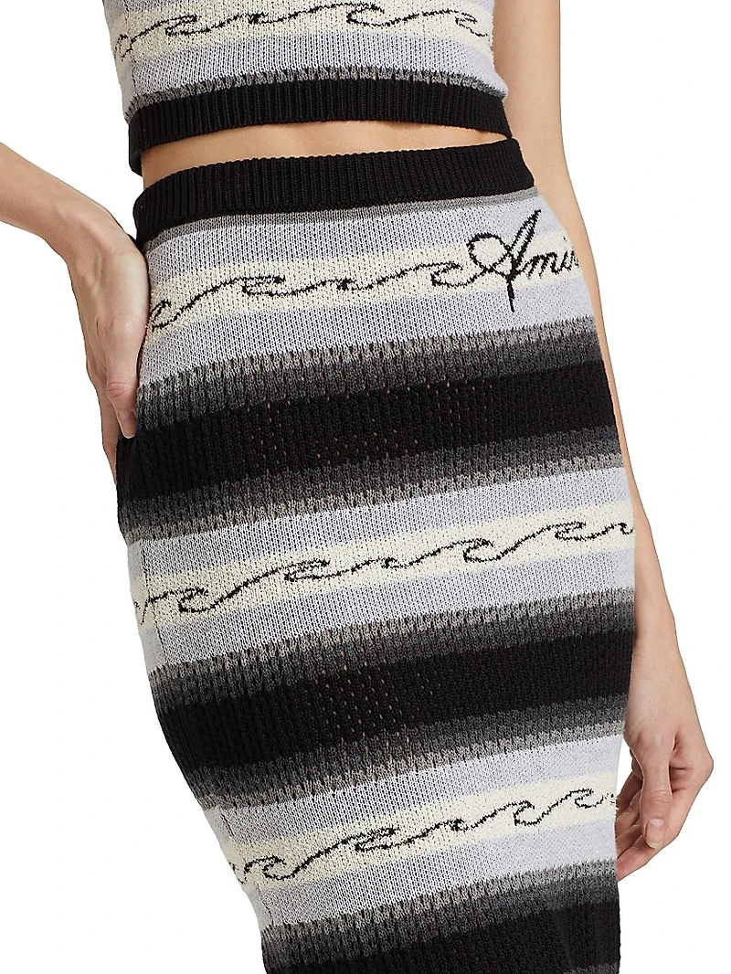 Wave Baja Striped Body-Con Skirt