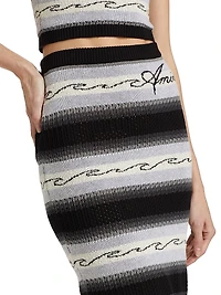 Wave Baja Striped Body-Con Skirt