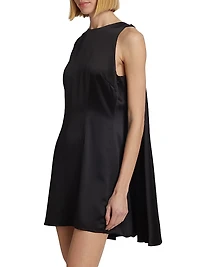 Silk Cape Sleeveless Minidress