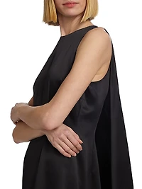 Silk Cape Sleeveless Minidress