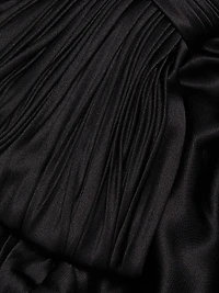 Bow-Accented Strapless Ruched Dress