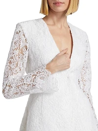 Floral Lace Fit-and-Flare Blazer