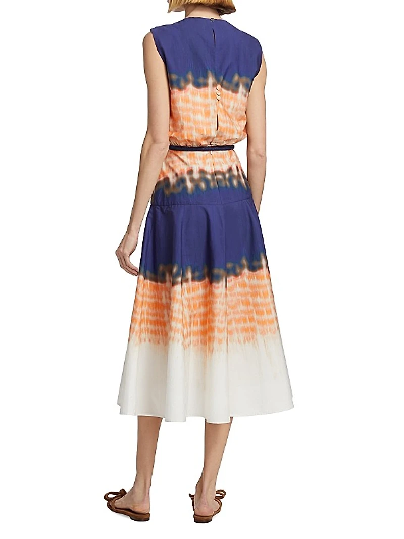 Bora Cotton Tie-Dye Midi-Dress