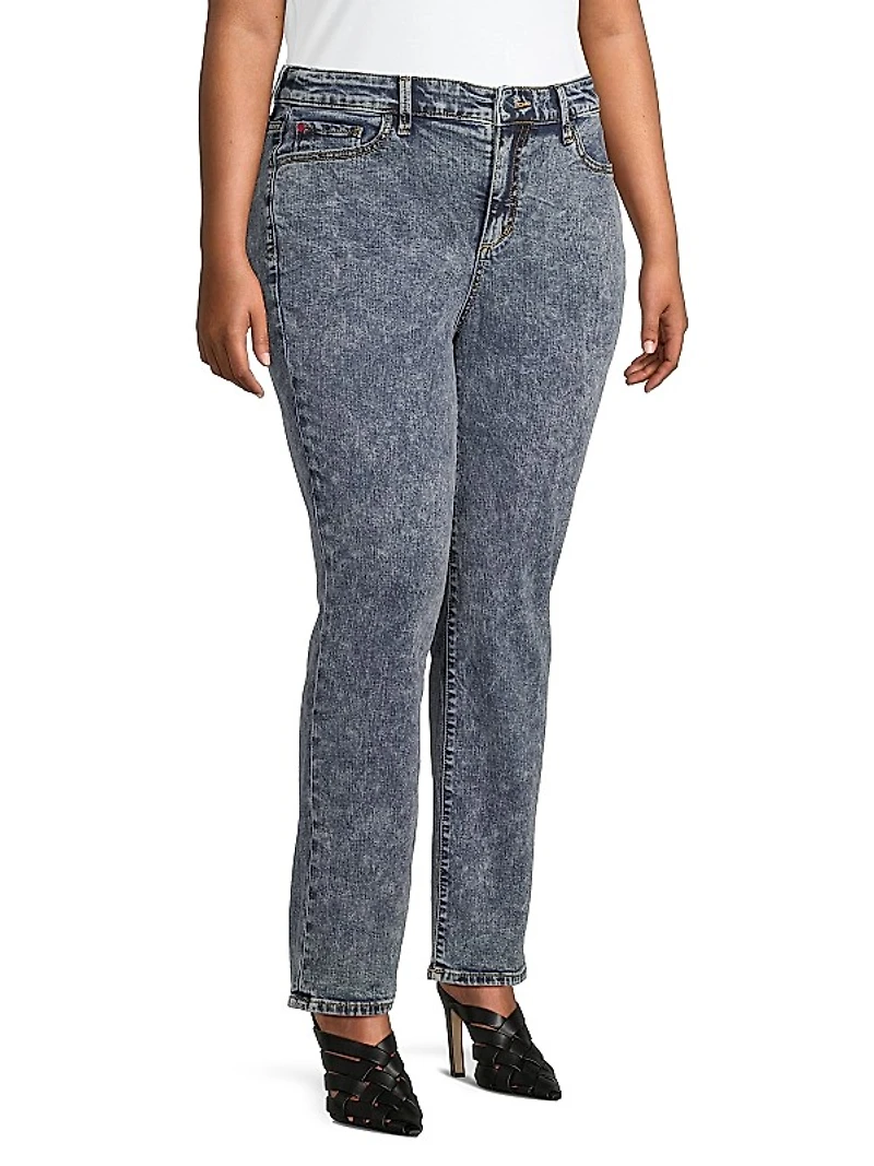 High-Rise Straight-Leg Jeans