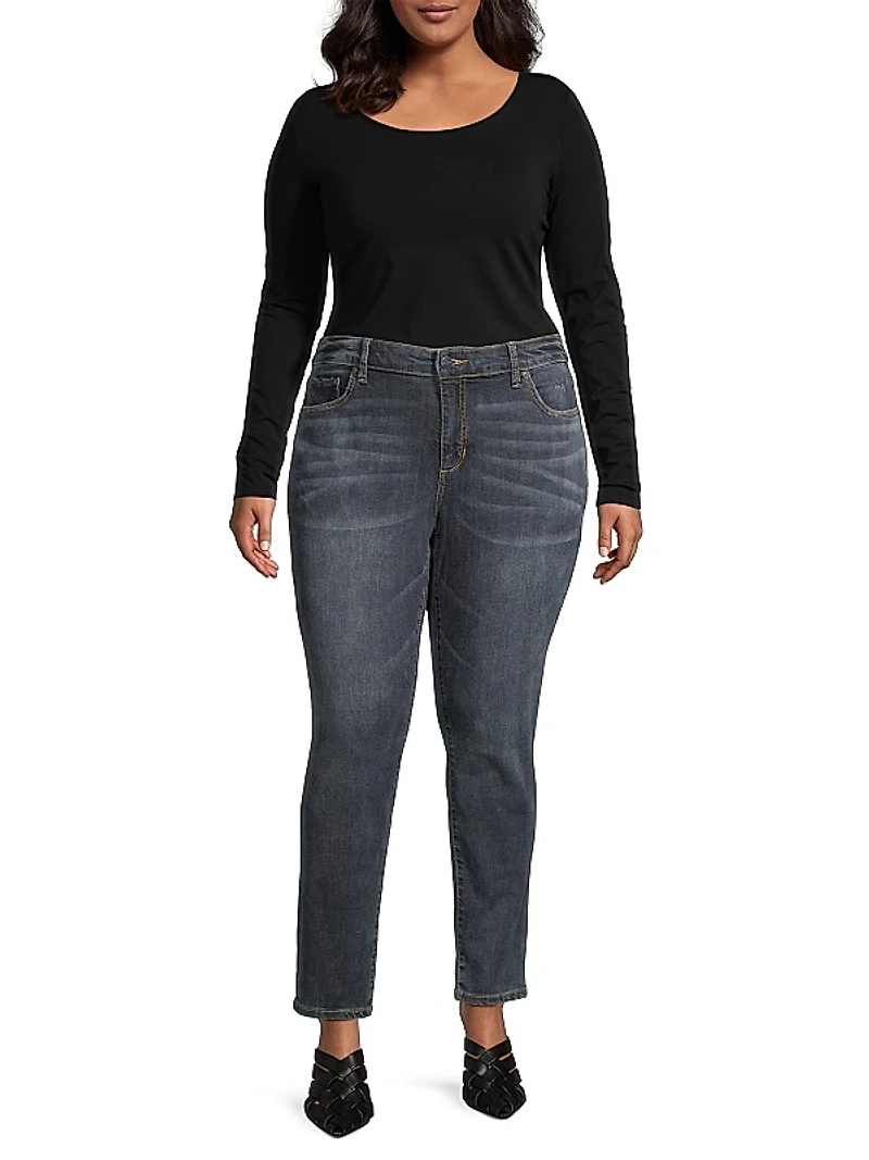 High-Rise Ankle-Crop Jeans