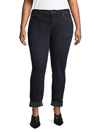 Mid-Rise Boyfriend Jeans
