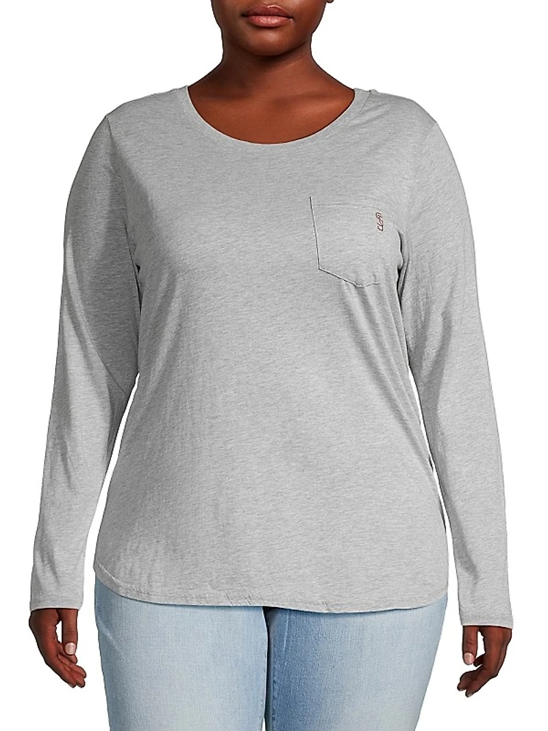 Long-Sleeve Pocket Crewneck T-Shirt