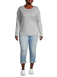 Long-Sleeve Pocket Crewneck T-Shirt