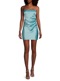 Symone Satin Strapless Minidress