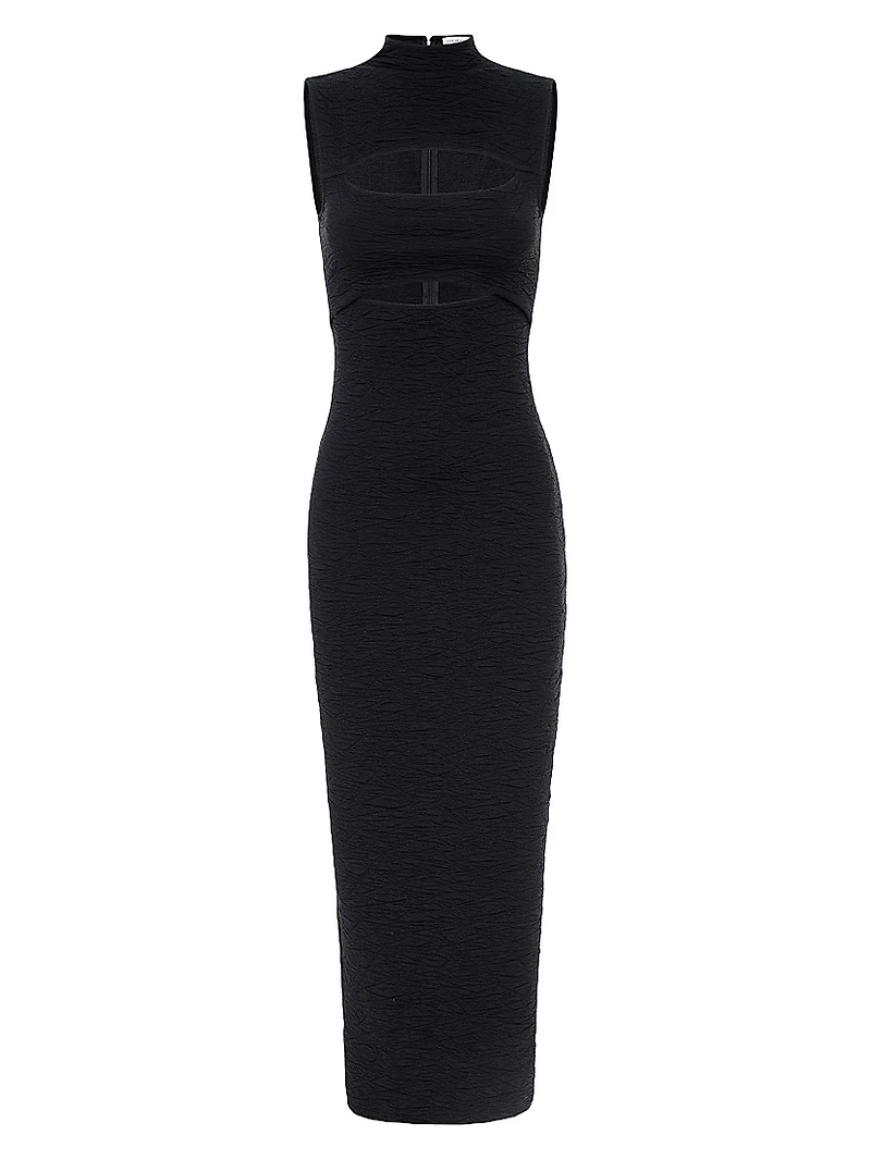 Wide Scrunchie Cut-Out Maxi Dress