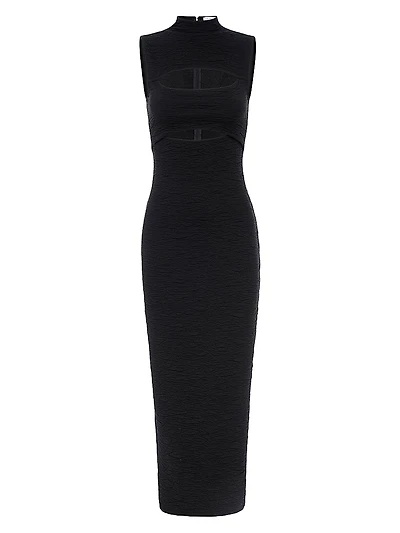 Wide Scrunchie Cut-Out Maxi Dress