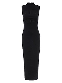 Wide Scrunchie Cut-Out Maxi Dress