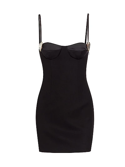 Crystal Heart Wool Minidress