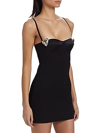 Crystal Heart Wool Minidress