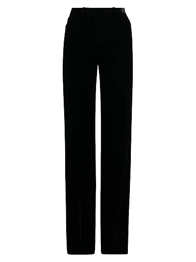 Velvet High-Rise Boot Cut Pants