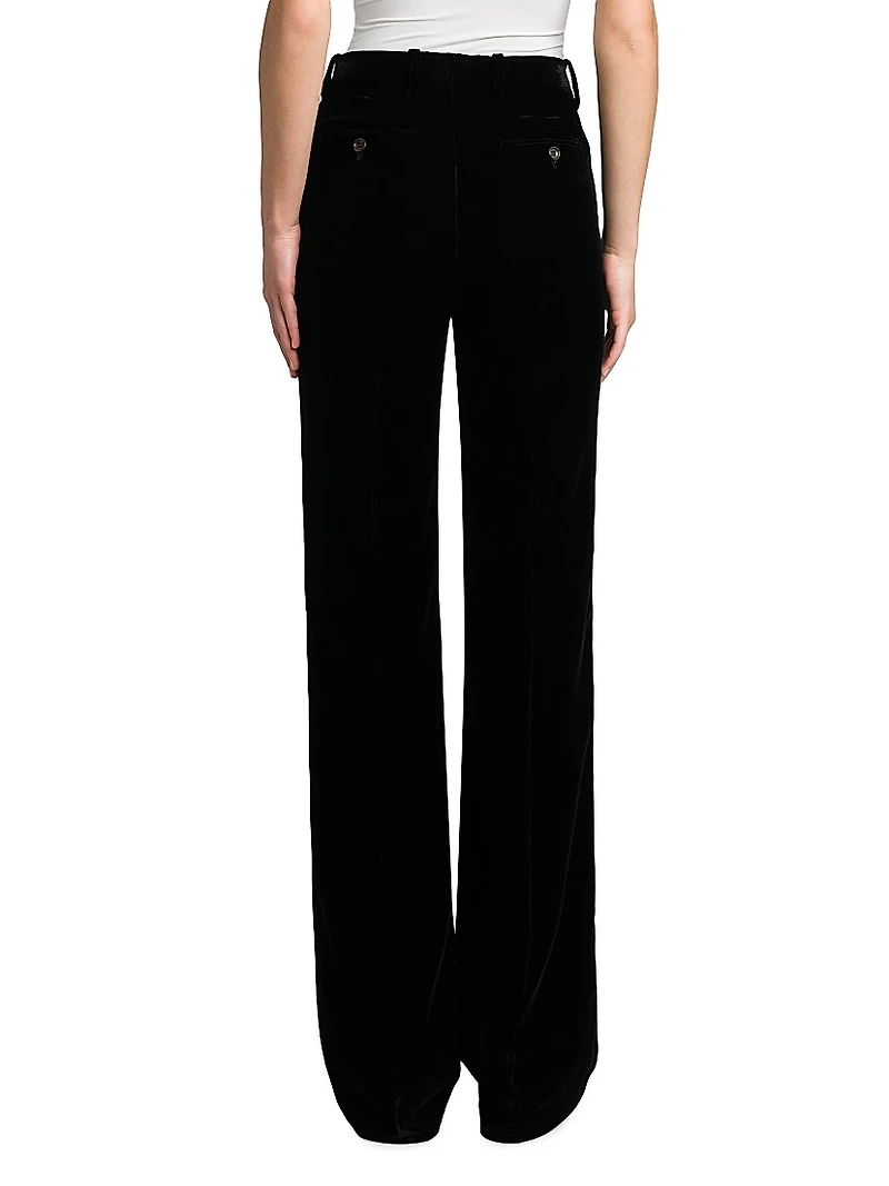 Velvet High-Rise Boot Cut Pants