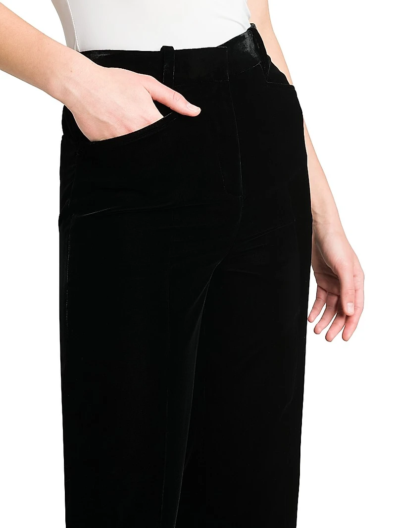 Velvet High-Rise Boot Cut Pants