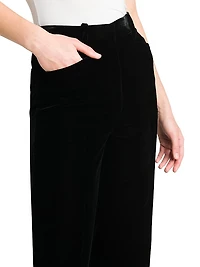 Velvet High-Rise Boot Cut Pants