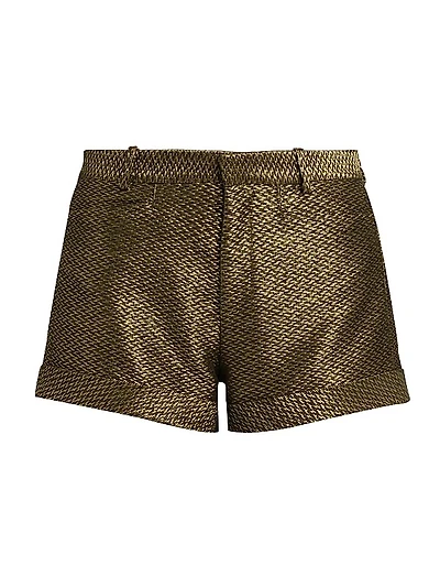 Metallic Silk-Blend Boucle Shorts