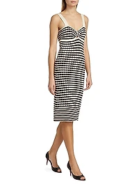 Jessa Striped Cotton-Blend Midi-Dress