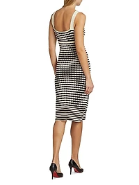Jessa Striped Cotton-Blend Midi-Dress