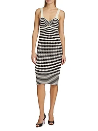 Jessa Striped Cotton-Blend Midi-Dress
