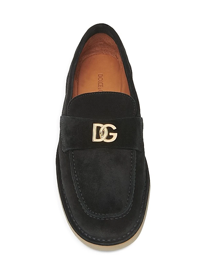 Florio Logo-Detailed Suede Loafers