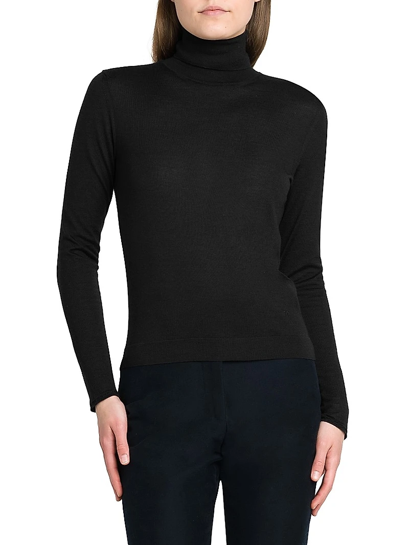 Cashmere-Silk Turtleneck Sweater