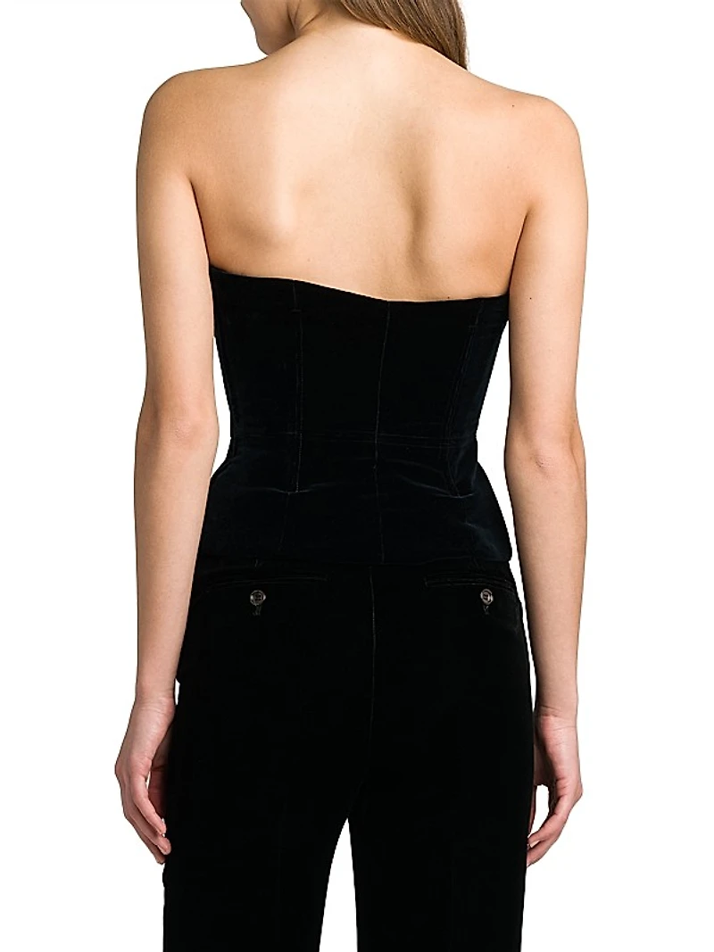Velvet Strapless Corset Top
