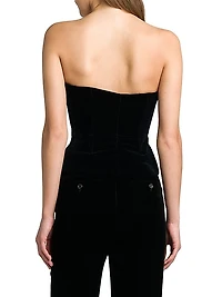 Velvet Strapless Corset Top