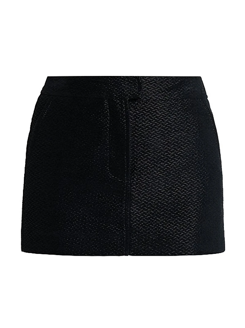 Metallic Silk-Blend Boucle Miniskirt