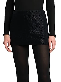 Metallic Silk-Blend Boucle Miniskirt