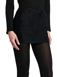 Metallic Silk-Blend Boucle Miniskirt
