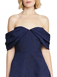 Fiona Cloud Floral Jacquard Midi-Dress