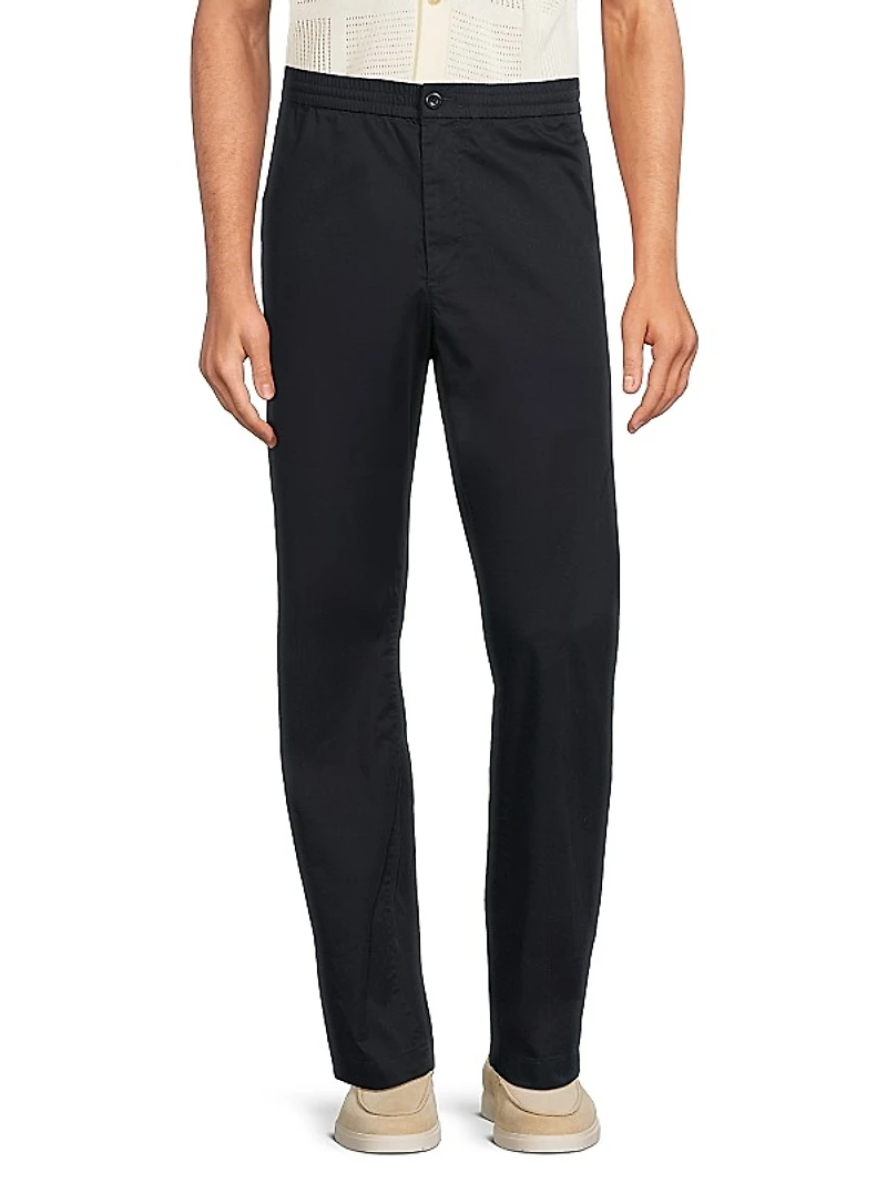 Stretch-Cotton Flat-Front Pants