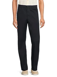 Stretch-Cotton Flat-Front Pants