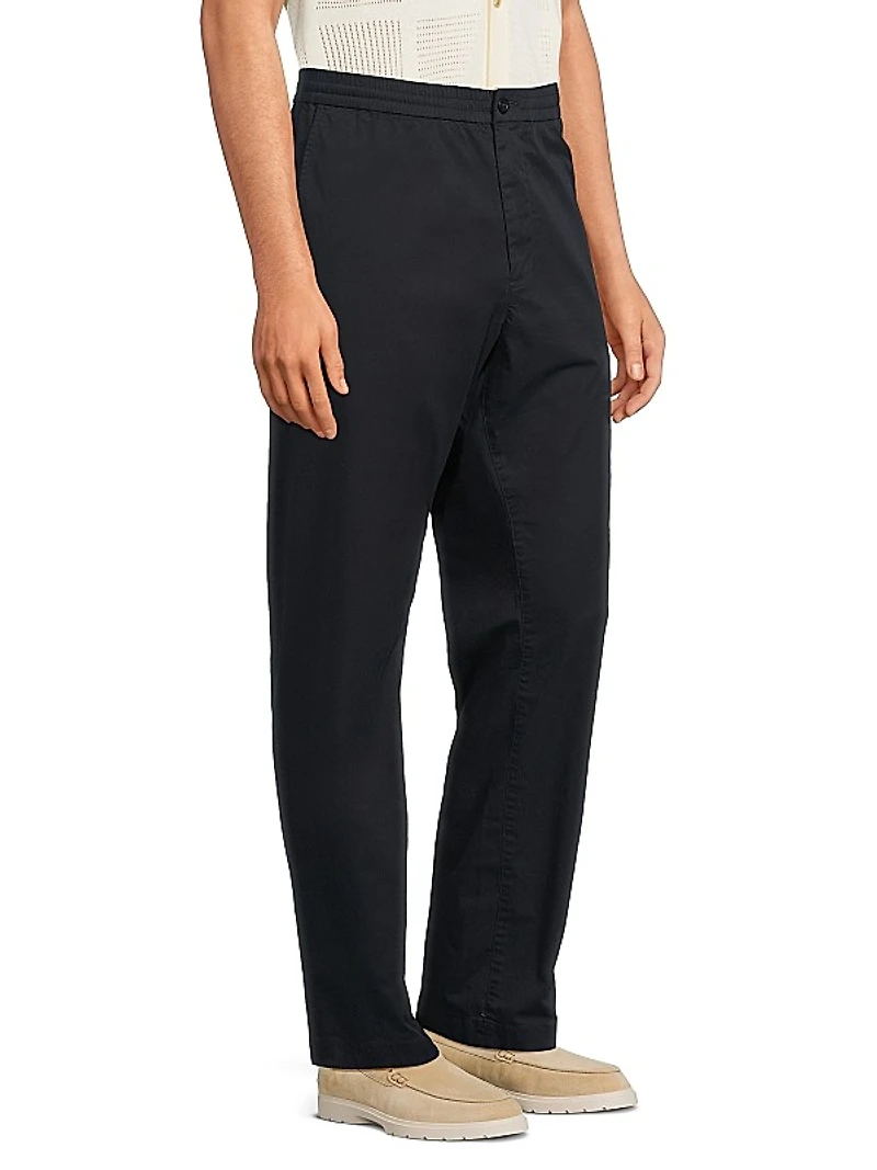 Stretch-Cotton Flat-Front Pants