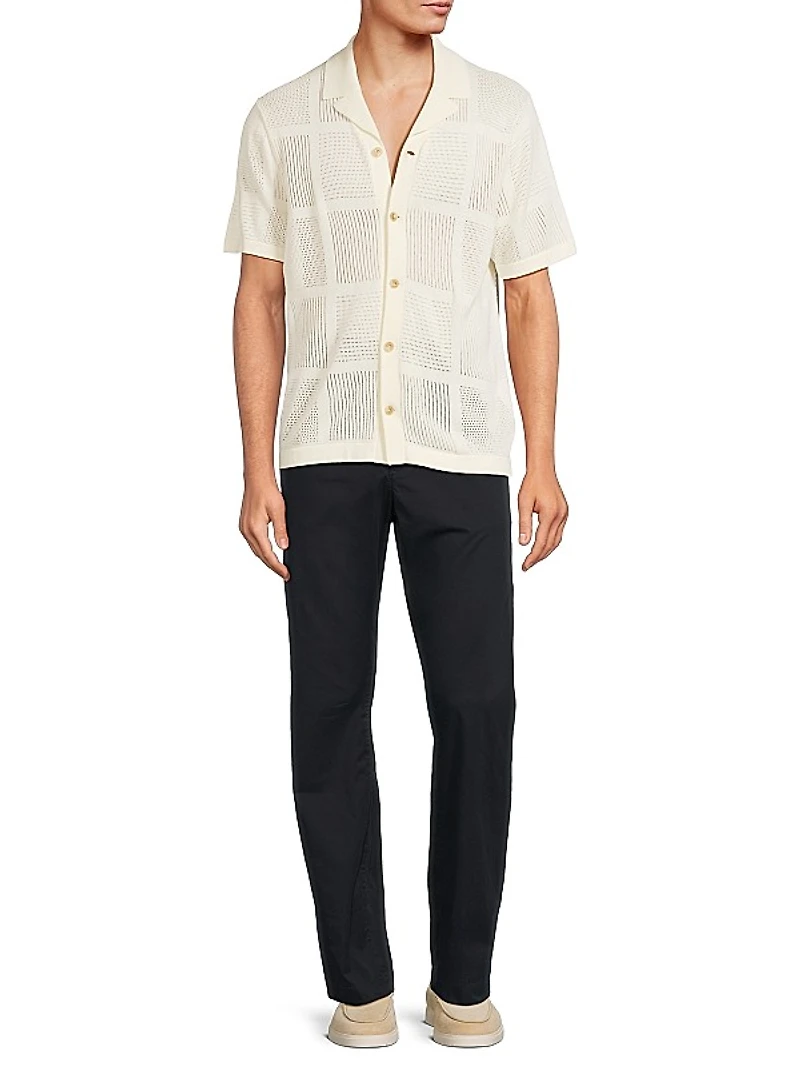 Stretch-Cotton Flat-Front Pants