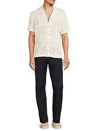 Stretch-Cotton Flat-Front Pants