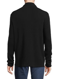 Cotton-Blend Waffle-Knit Shirt Jacket