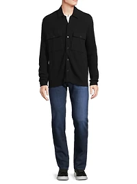 Cotton-Blend Waffle-Knit Shirt Jacket