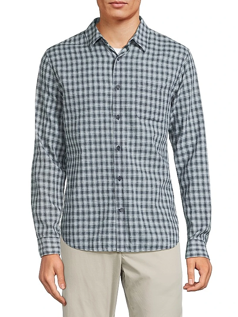 Summit Plaid Linen & Cotton-Blend Shirt