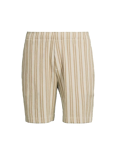 Striped Cotton-Blend Jacquard Shorts