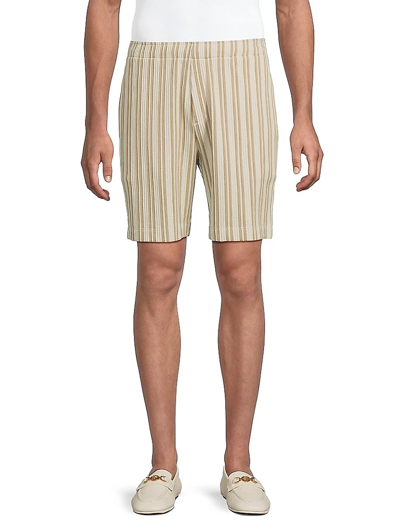 Striped Cotton-Blend Jacquard Shorts