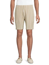Striped Cotton-Blend Jacquard Shorts