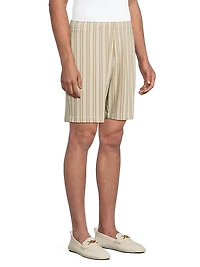 Striped Cotton-Blend Jacquard Shorts