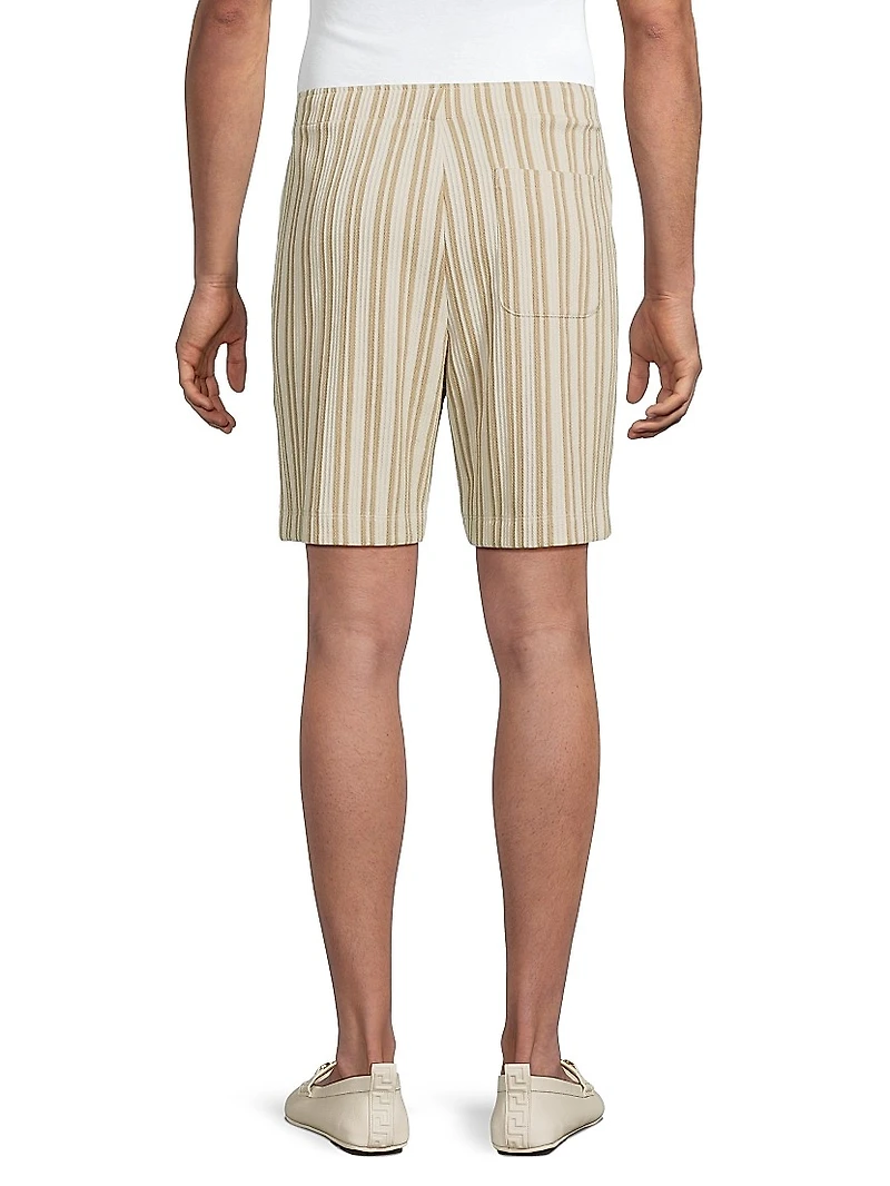 Striped Cotton-Blend Jacquard Shorts